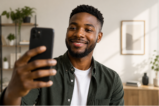 Man taking selfie