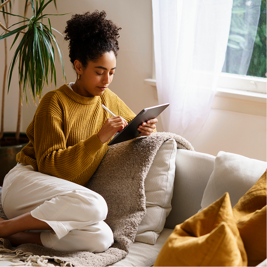Woman holding tablet